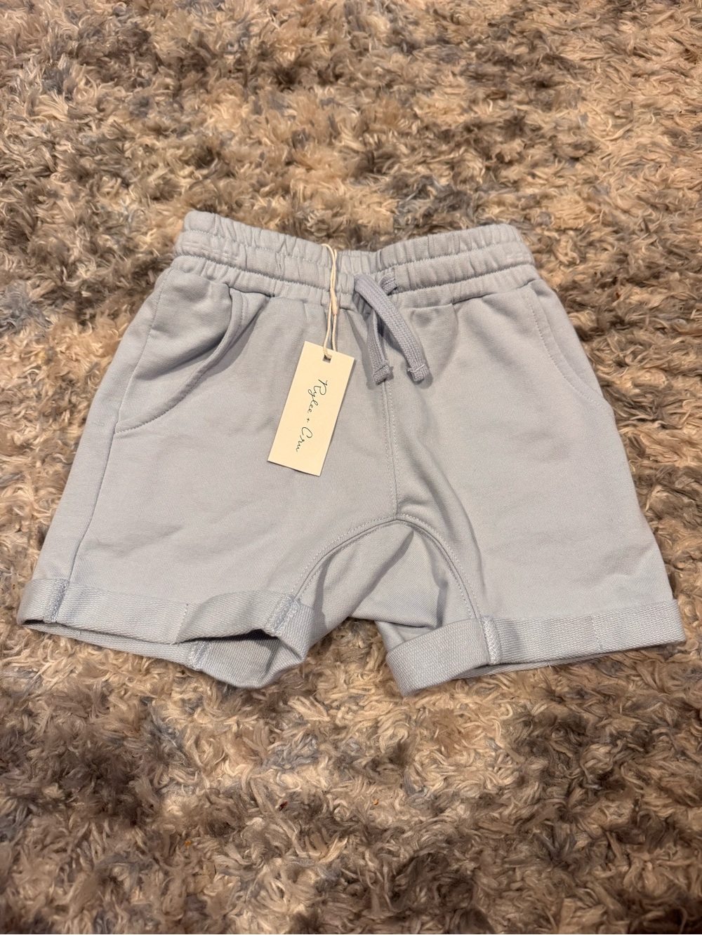 Rylee + Cru Pale Blue Cotton-Blend Pull-On Shorts